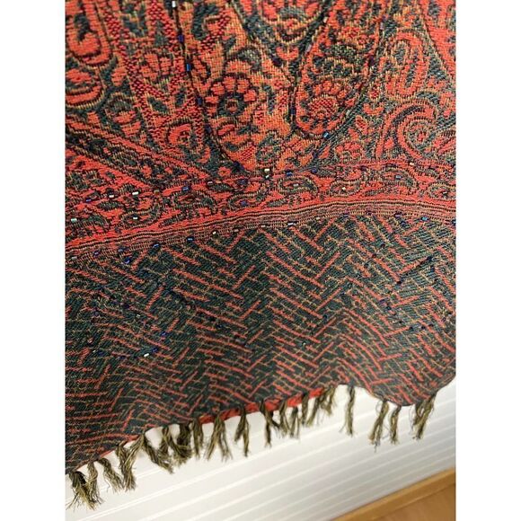 Nouveaux Vintage Skirt  Straight Pencil Lined Beads Paisley - Picture 6 of 10